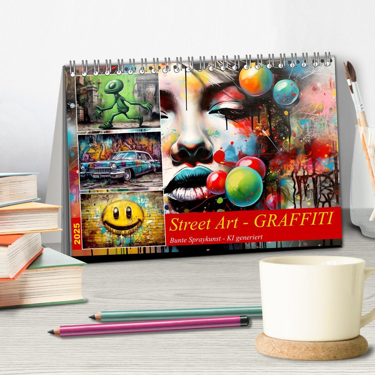 Bild: 9783383867729 | Street Art Graffiti (Tischkalender 2025 DIN A5 quer), CALVENDO...