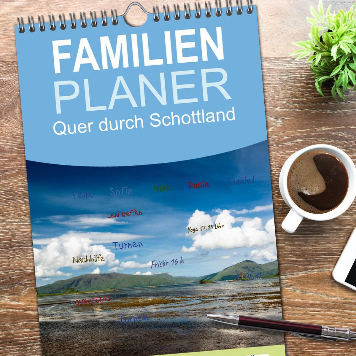 Bild: 9783457109489 | Familienplaner 2025 - Quer durch Schottland mit 5 Spalten...