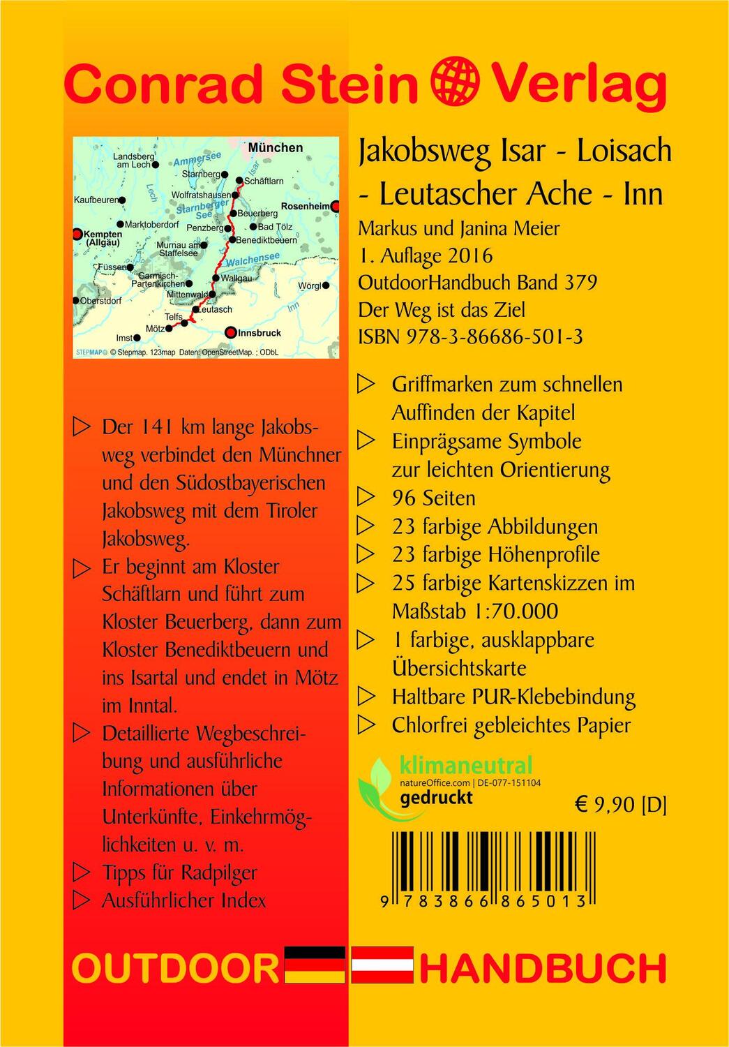 Rückseite: 9783866865013 | Jakobsweg Isar - Loisach - Leutascher Ache - Inn | Meier (u. a.)