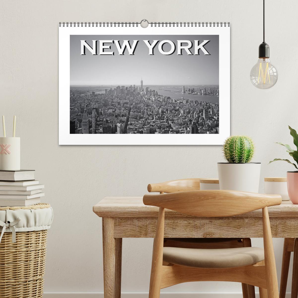 Bild: 9783435375424 | New York in schwarz weiss (Wandkalender 2025 DIN A3 quer), CALVENDO...