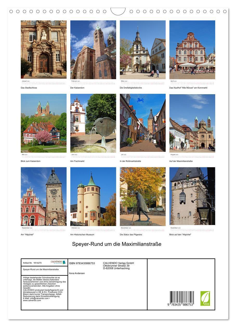 Bild: 9783435886753 | Speyer-Rund um die Maximilianstraße (Wandkalender 2025 DIN A3...