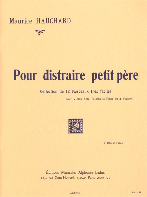 Cover: 9790046210259 | Pour distraire petit pere pour violon et piano (ou violon solo ou 2...