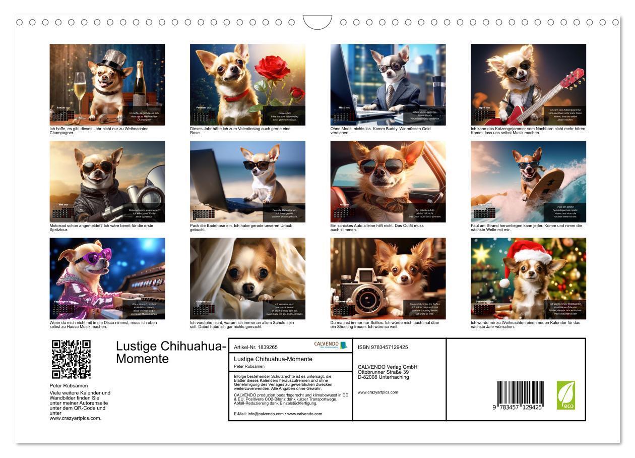 Bild: 9783457129425 | Lustige Chihuahua-Momente (Wandkalender 2025 DIN A3 quer), CALVENDO...