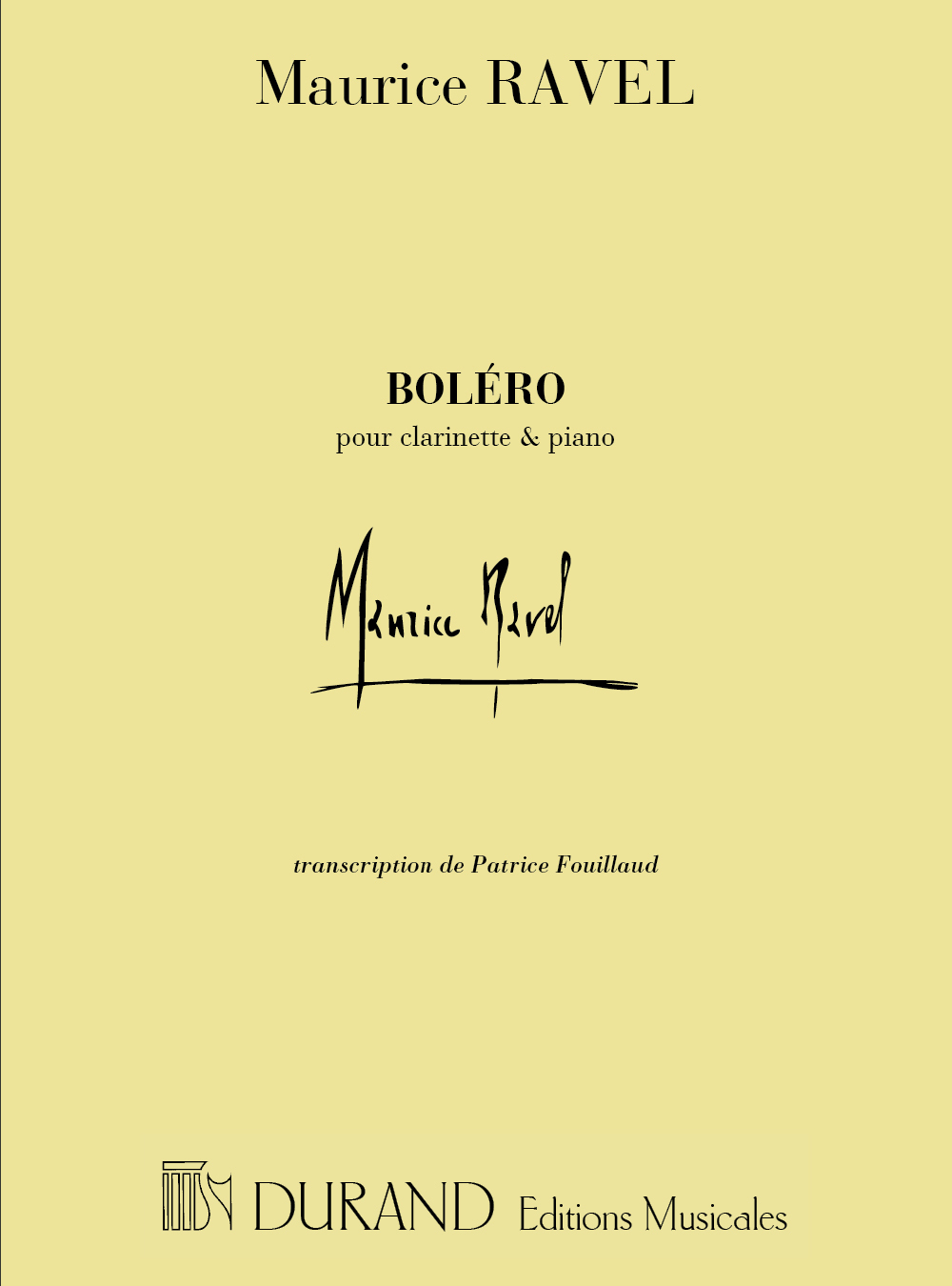Cover: 9790044077076 | Bolero | Maurice Ravel | Partitur | 2001 | Editions Durand