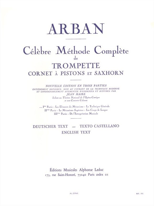 Cover: 9790046209604 | Grande Méthode complète vol.1 pour trompette | Arban | Buch
