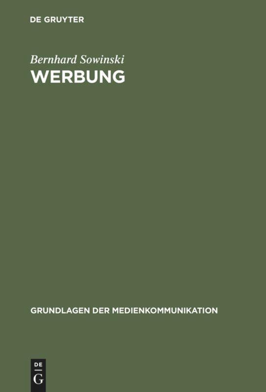 Cover: 9783484371040 | Werbung | Bernhard Sowinski | Buch | ISSN | HC runder Rücken kaschiert