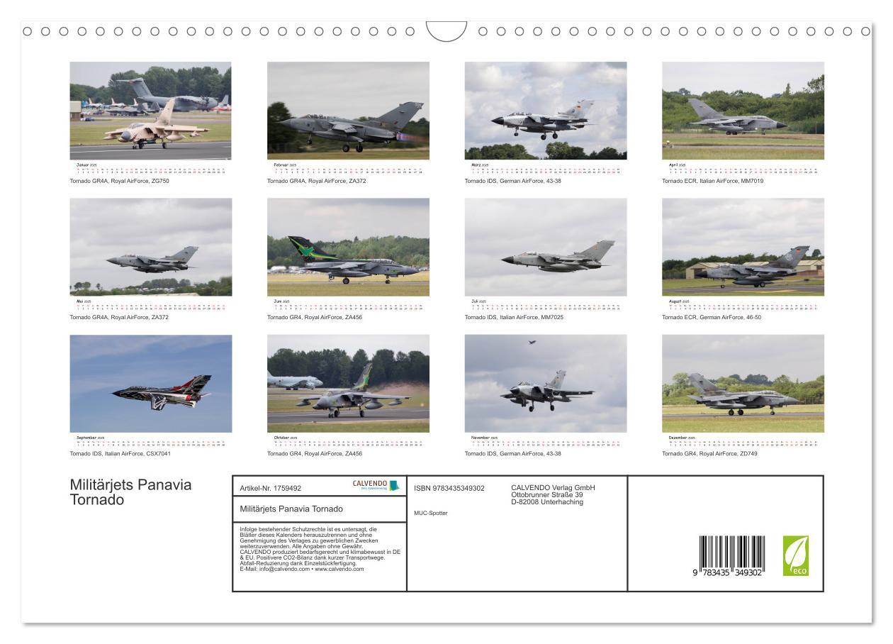 Bild: 9783435349302 | Militärjets Panavia Tornado (Wandkalender 2025 DIN A3 quer),...