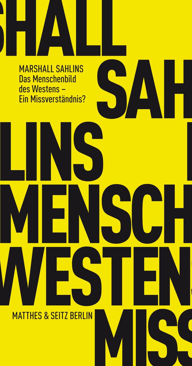 Cover: 9783882215656 | Das Menschenbild des Westens - Ein Missverständnis? | Marshall Sahlins