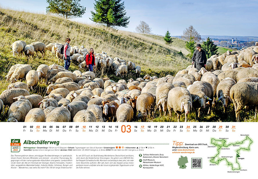 Bild: 9783966645973 | Deutschlands schönste Wanderwege Kalender 2024 | Kalender | 14 S.