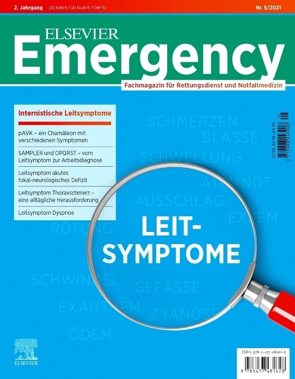 Cover: 9783437481628 | Elsevier Emergency. Internistische Leitsymptome. 5/2021 | Broschüre