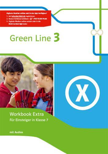 Cover: 9783128442358 | Green Line 3. Workbook Extra mit Audio-CDs für Einsteiger in Klasse 7