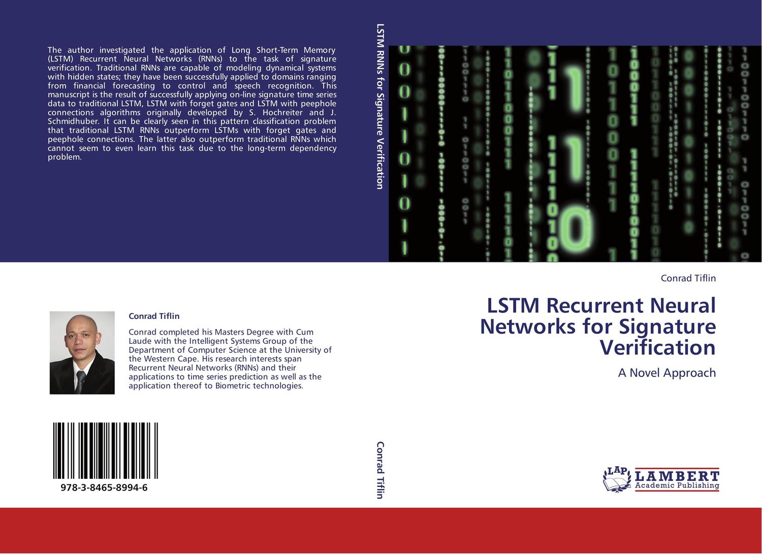 Cover: 9783846589946 | LSTM Recurrent Neural Networks for Signature Verification | Tiflin