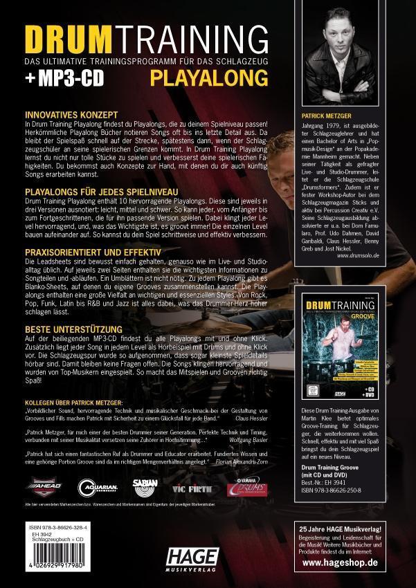 Bild: 9783866263284 | Drum Training Playalong + MP3-CD | Patrick Metzger | Buch | 108 S.