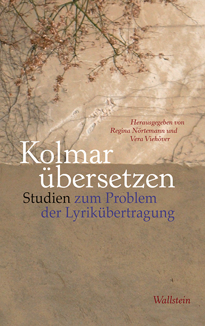 Cover: 9783835313477 | Kolmar übersetzen | Studien zum Problem der Lyrikübertragung | Buch