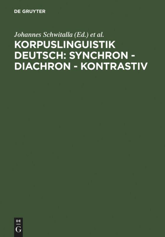 Cover: 9783484730649 | Korpuslinguistik deutsch: synchron - diachron - kontrastiv | Buch