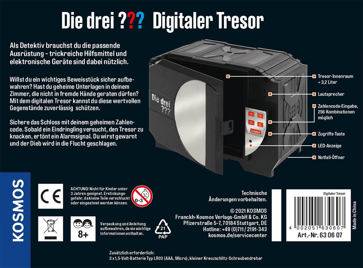 Rückseite: 4002051630607 | Die drei ??? Digitaler Tresor (drei Fragezeichen) | Detektiv-Set