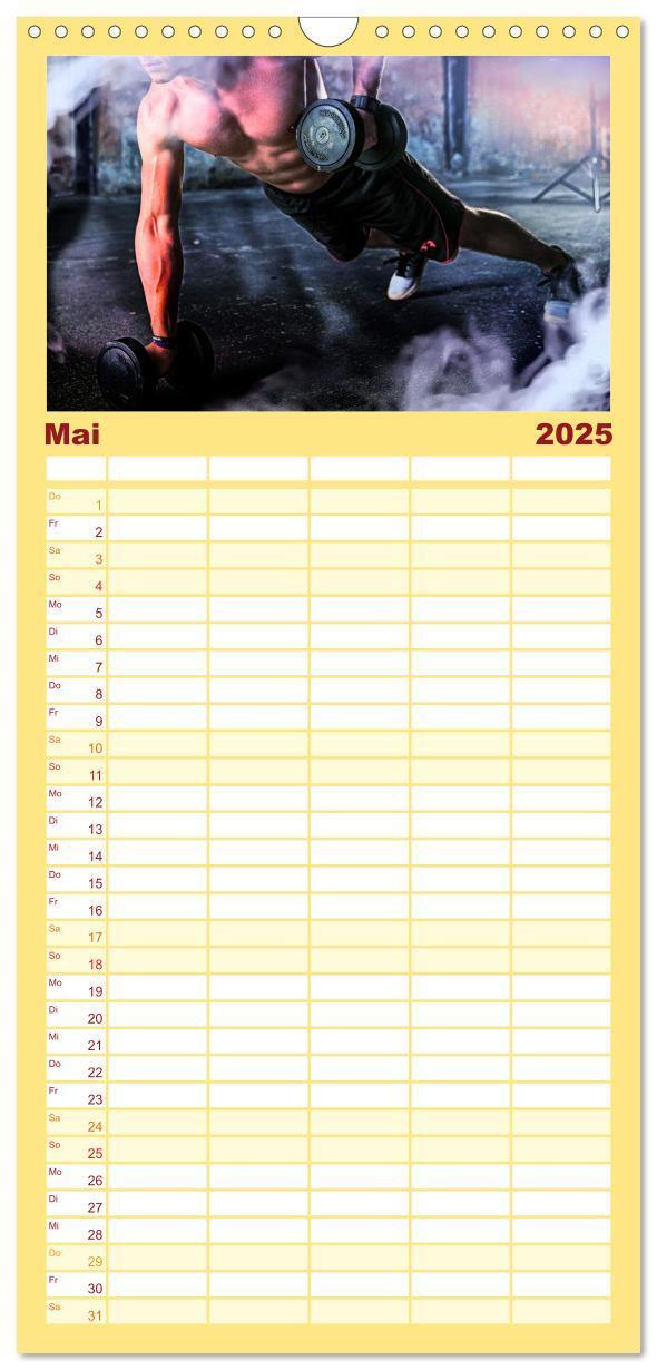 Bild: 9783457099902 | Familienplaner 2025 - Kraftsport mit 5 Spalten (Wandkalender, 21 x...