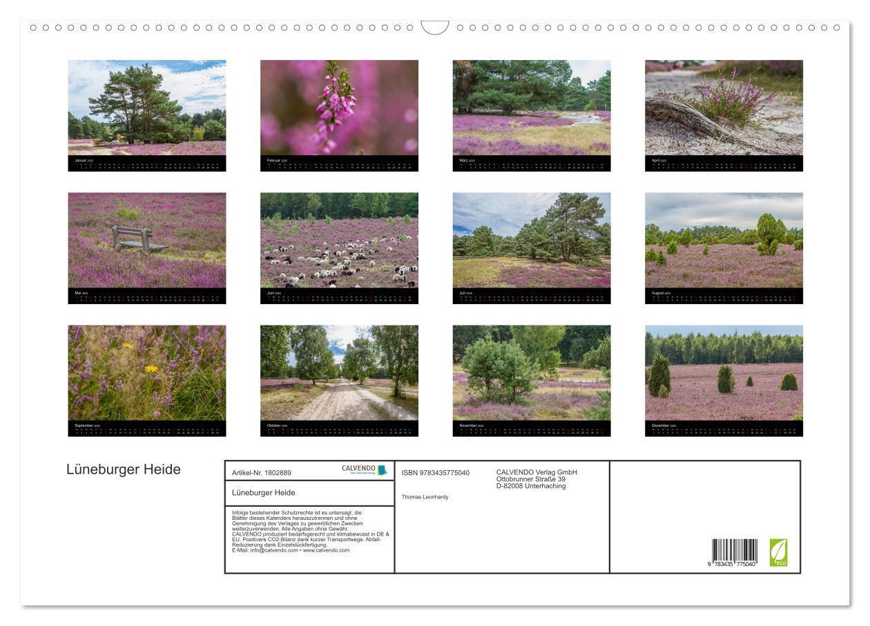 Bild: 9783435775040 | Lüneburger Heide (Wandkalender 2025 DIN A2 quer), CALVENDO...