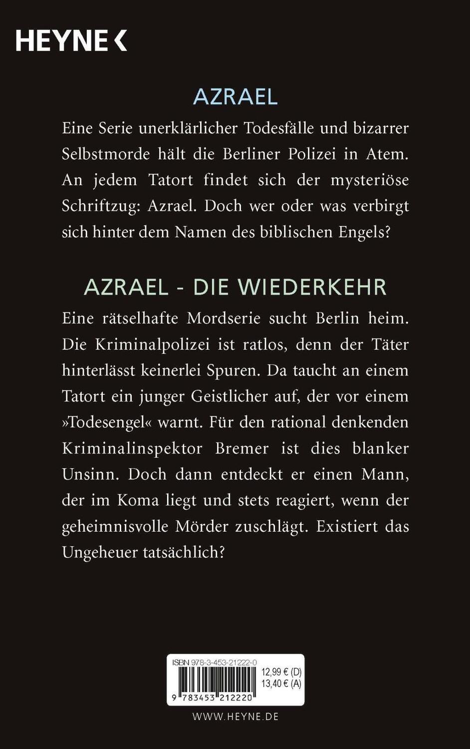 Bild: 9783453212220 | Azrael / Azrael. Die Wiederkehr | Wolfgang Hohlbein | Taschenbuch