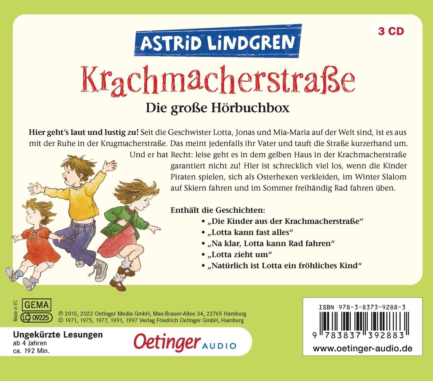 Rückseite: 9783837392883 | Krachmacherstraße. Die große Hörbuchbox | Astrid Lindgren | Audio-CD