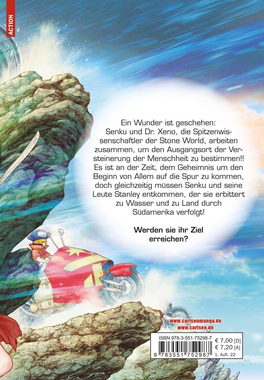 Rückseite: 9783551752987 | Dr. Stone 20 | Verrückte Abenteuer, Action und Wissenschaft! | Buch