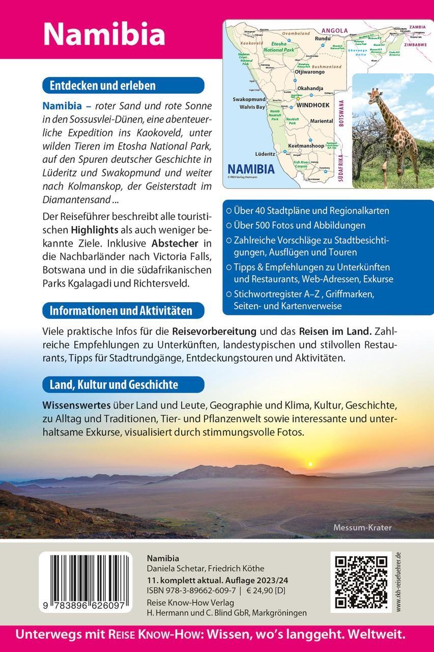 Rückseite: 9783896626097 | Reise Know-How Reiseführer Namibia | Daniela Schetar (u. a.) | Buch