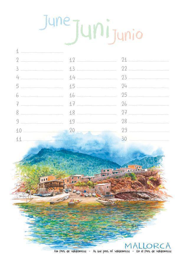 Bild: 9783925605291 | Geburtstagskalender Mallorca | Illustrierte Reiseskizzen von D. Braue