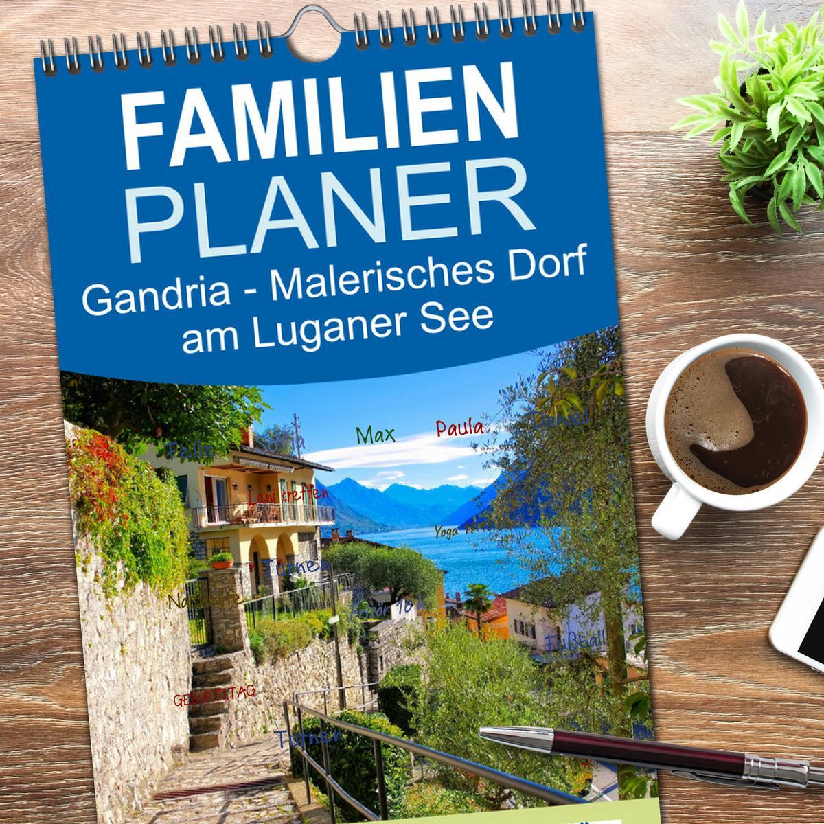 Bild: 9783457119174 | Familienplaner 2025 - Gandria - Malerisches Dorf am Luganer See mit...