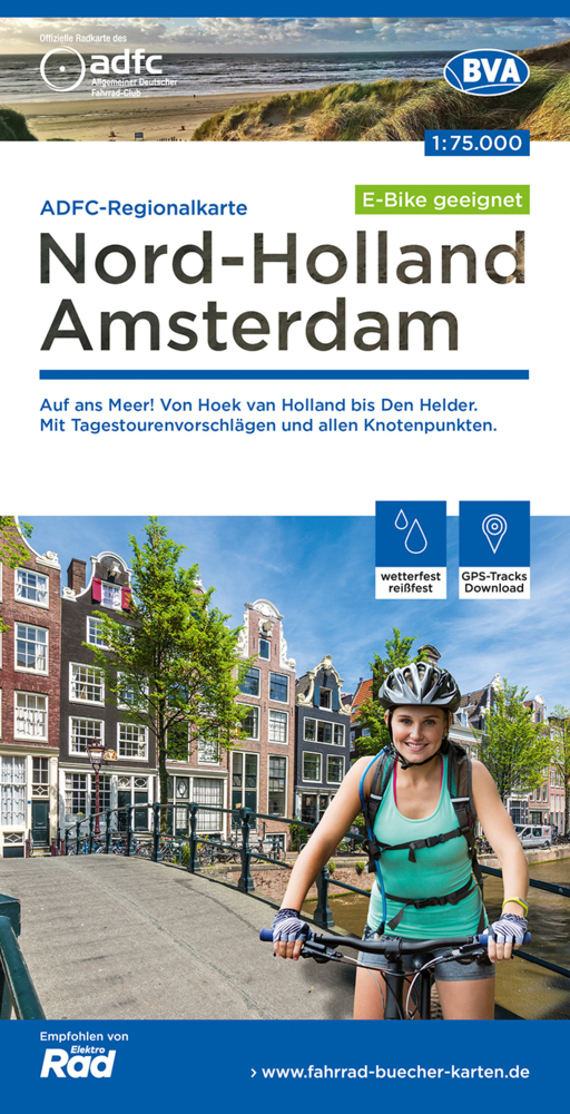 Cover: 9783969900086 | ADFC-Regionalkarte Nord-Holland Amsterdam, 1:75.000, mit...