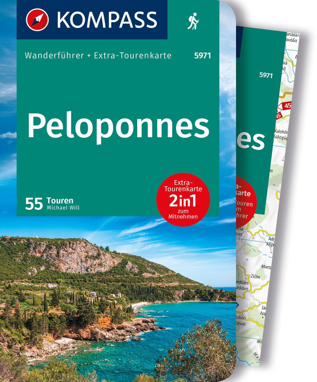 Cover: 9783991216803 | KOMPASS Wanderführer Peloponnes, 55 Touren | Michael Will | Buch