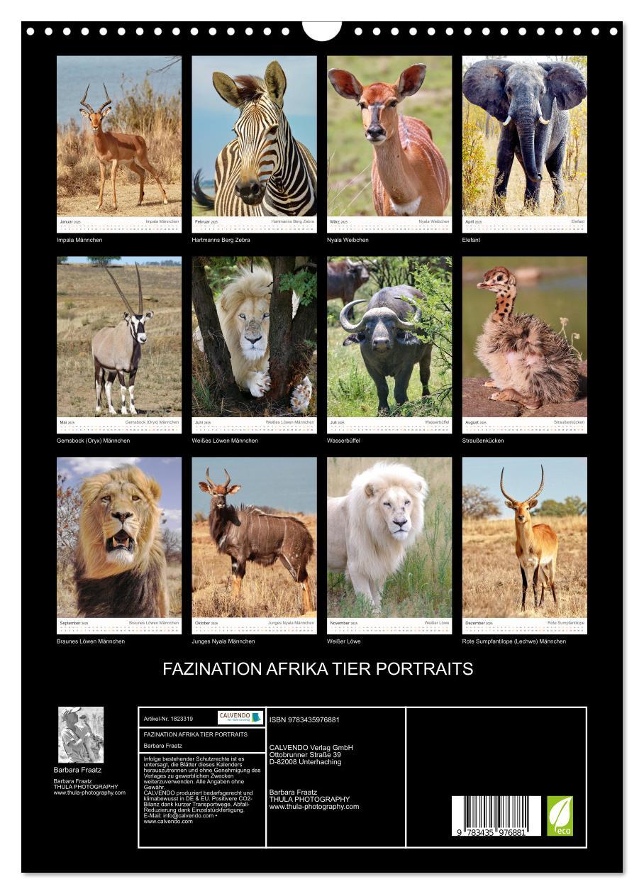 Bild: 9783435976881 | FAZINATION AFRIKA TIER PORTRAITS (Wandkalender 2025 DIN A3 hoch),...