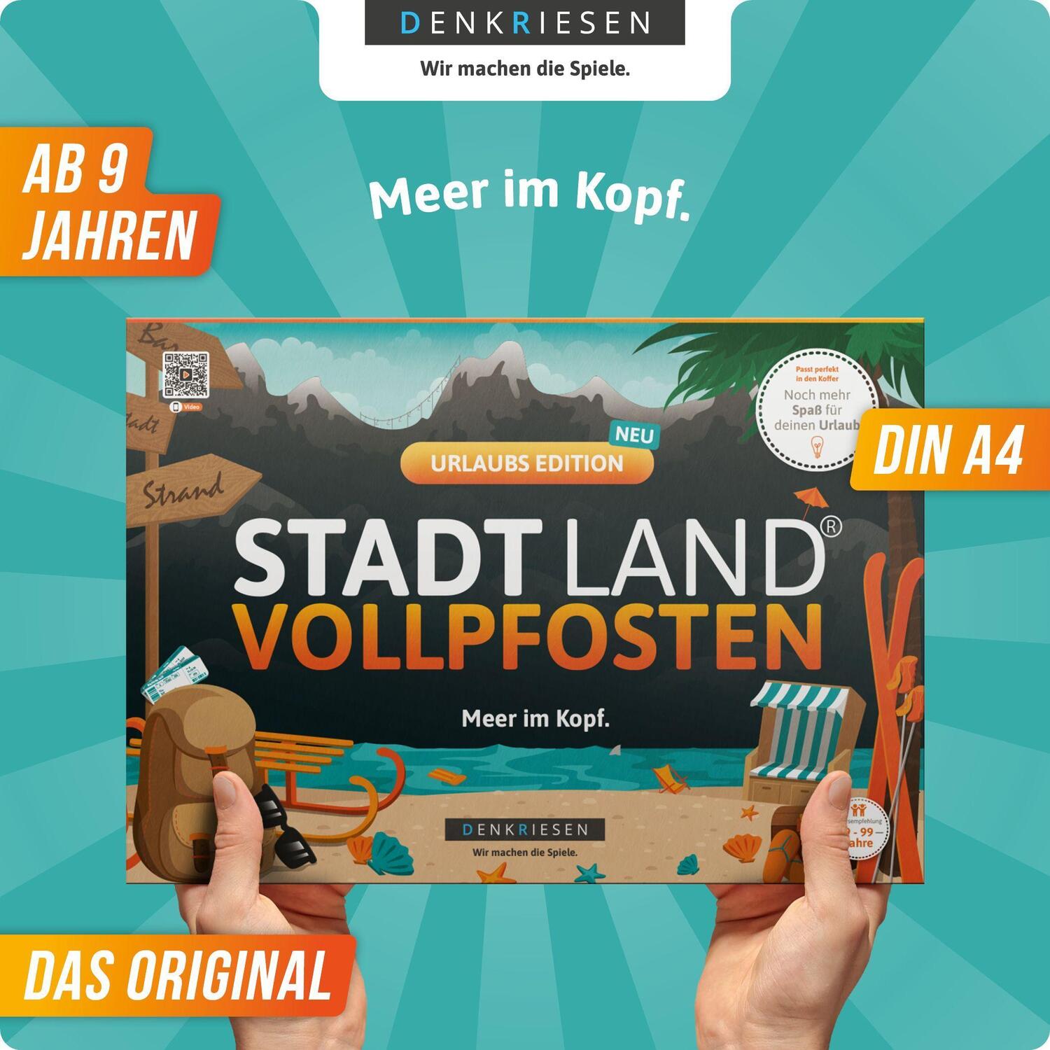 Bild: 4260528093878 | STADT LAND VOLLPFOSTEN® - URLAUBS EDITION - "Meer im Kopf." | Spiel