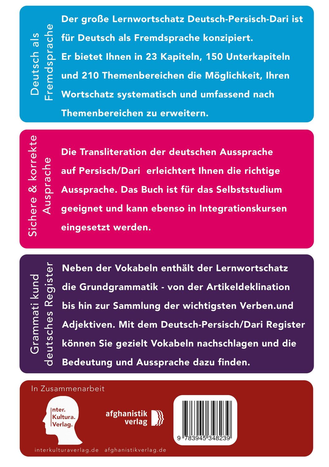 Rückseite: 9783945348239 | Großer Lernwortschatz Deutsch - Afghanisch / Dari für Deutsch als...