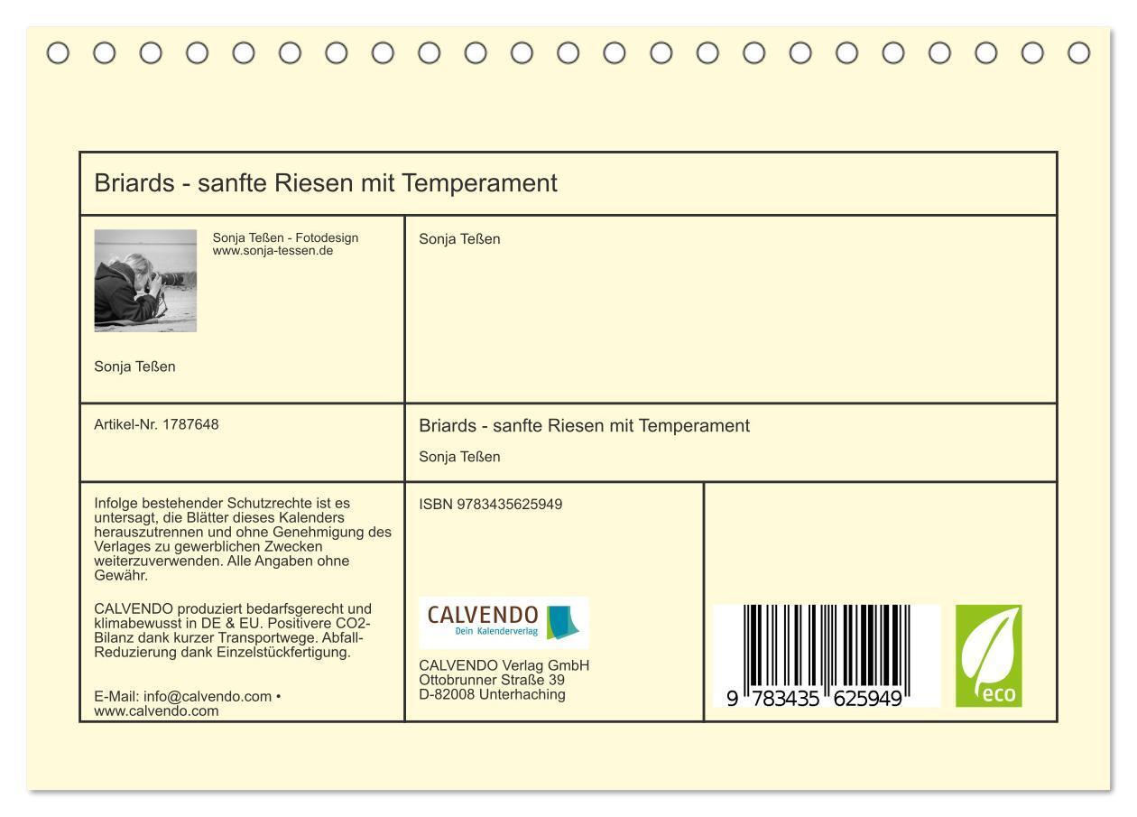 Bild: 9783435625949 | Briards - sanfte Riesen mit Temperament (Tischkalender 2025 DIN A5...