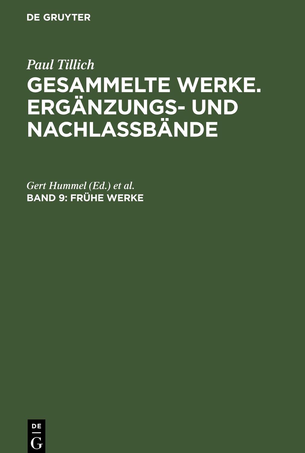 Cover: 9783110158724 | Frühe Werke | Doris Lax (u. a.) | Buch | HC runder Rücken kaschiert