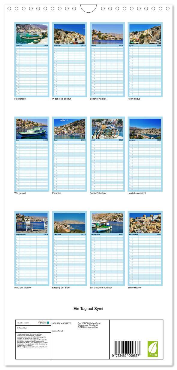 Bild: 9783457099537 | Familienplaner 2025 - Ein Tag auf Symi mit 5 Spalten (Wandkalender,...