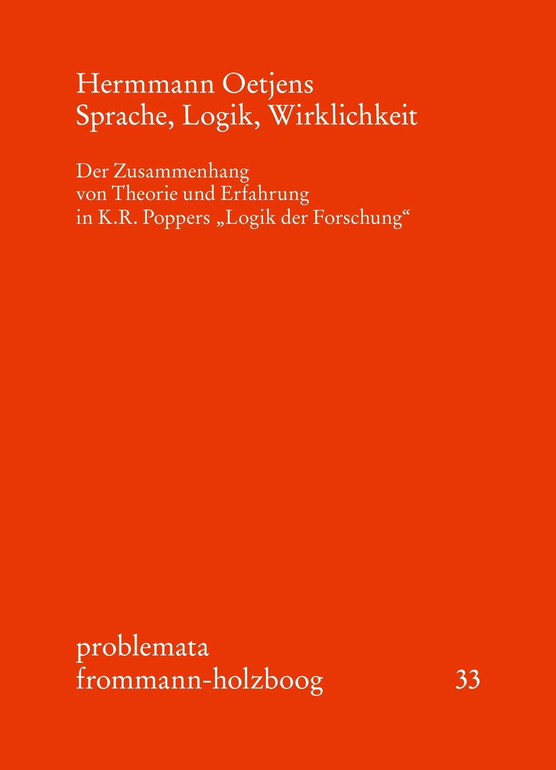 Cover: 9783772805554 | Sprache, Logik, Wirklichkeit | Hermann Oetjens | Taschenbuch | 186 S.