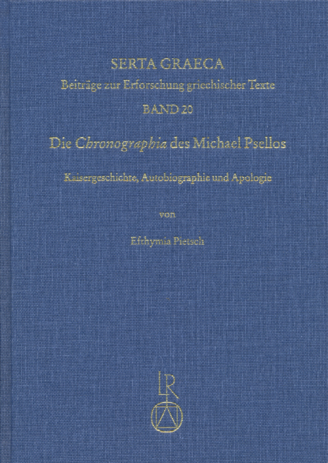 Cover: 9783895004056 | Die 'Chronographia' des Michael Psellos | Efthymia Pietsch | Reichert