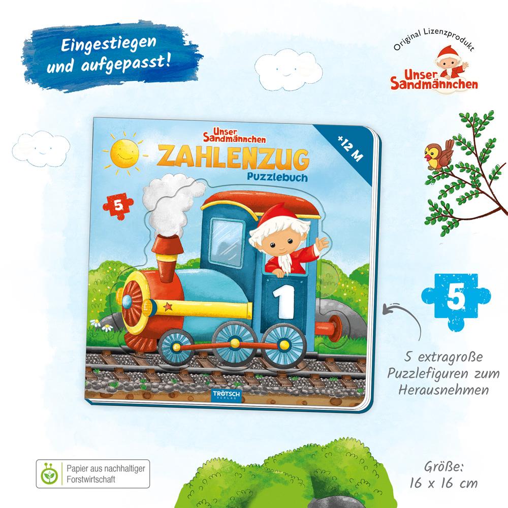 Bild: 9783965528819 | Trötsch Unser Sandmännchen Puzzlebuch Zahlenzug Puzzlebuch | Verlag