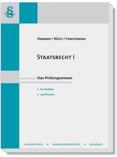 Cover: 9783968380810 | Staatsrecht I | Karl-Edmund Hemmer (u. a.) | Taschenbuch | Deutsch
