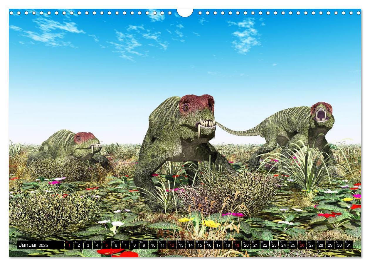 Bild: 9783435567799 | Dinosaurier. Urzeitliche Giganten (Wandkalender 2025 DIN A3 quer),...