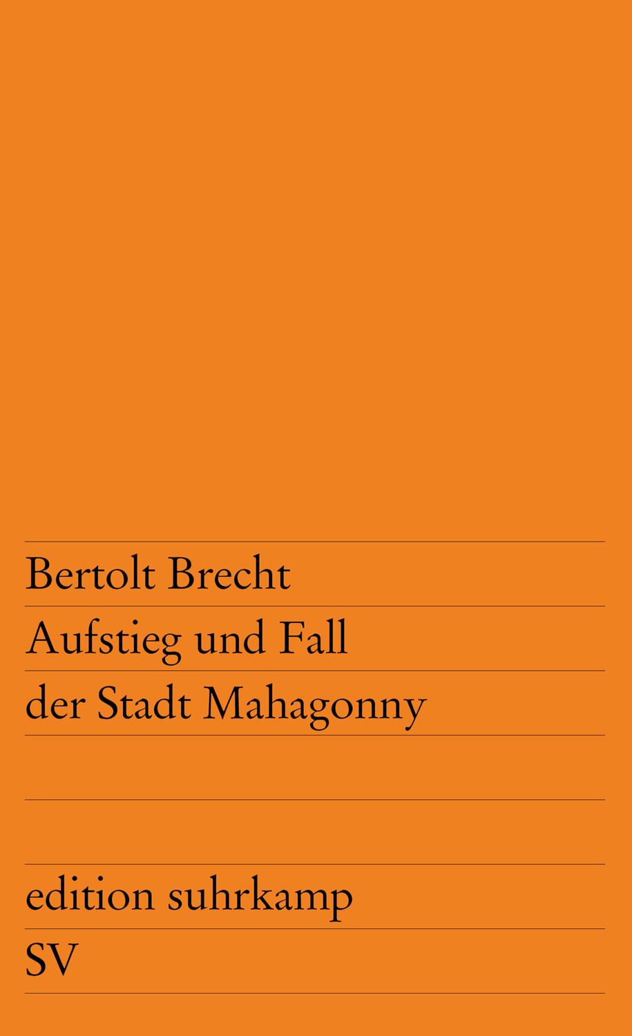 Cover: 9783518100219 | Aufstieg und Fall der Stadt Mahagonny | Oper | Bertolt Brecht | Buch
