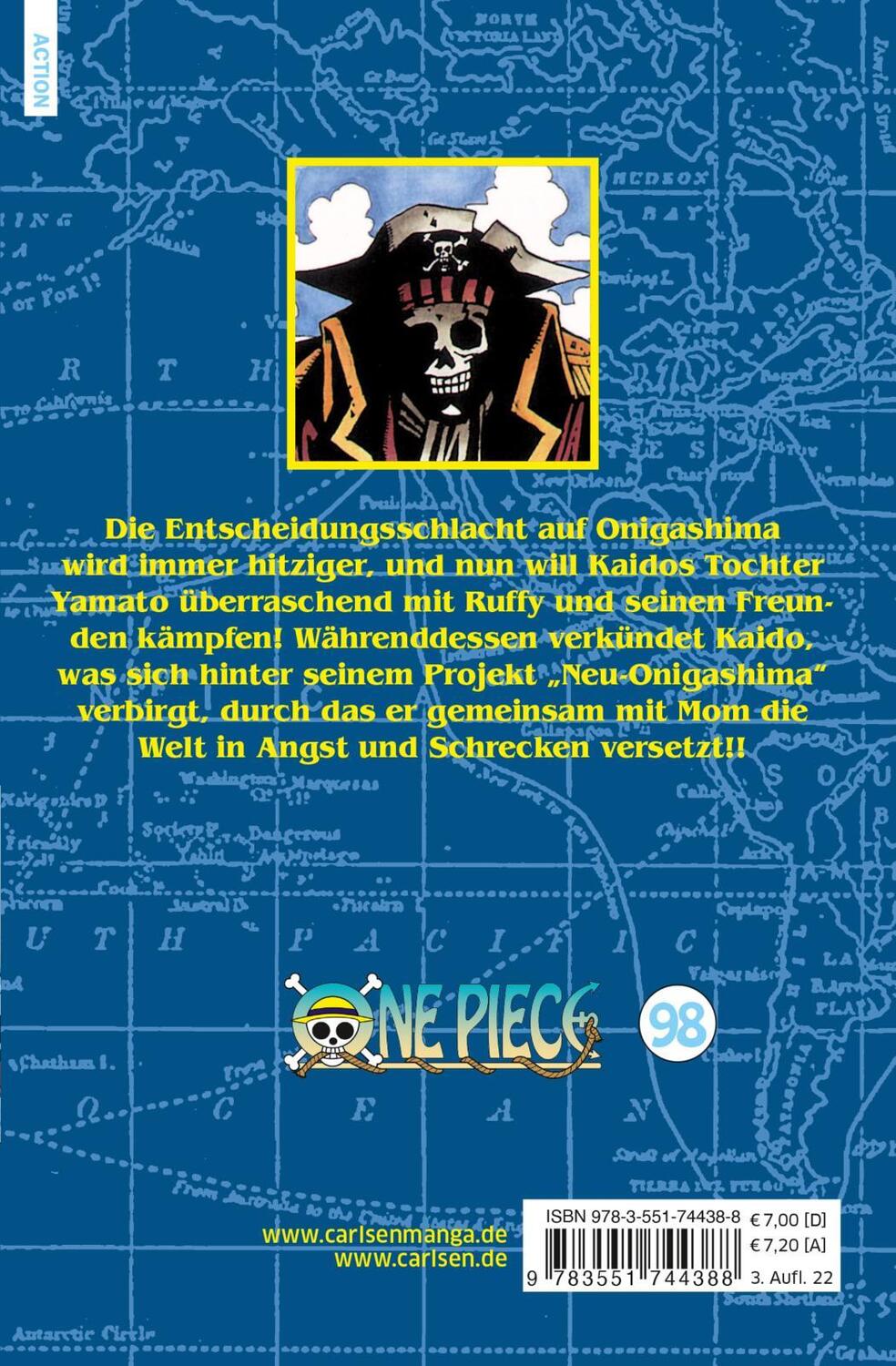 Rückseite: 9783551744388 | One Piece 98 | Piraten, Abenteuer und der größte Schatz der Welt!