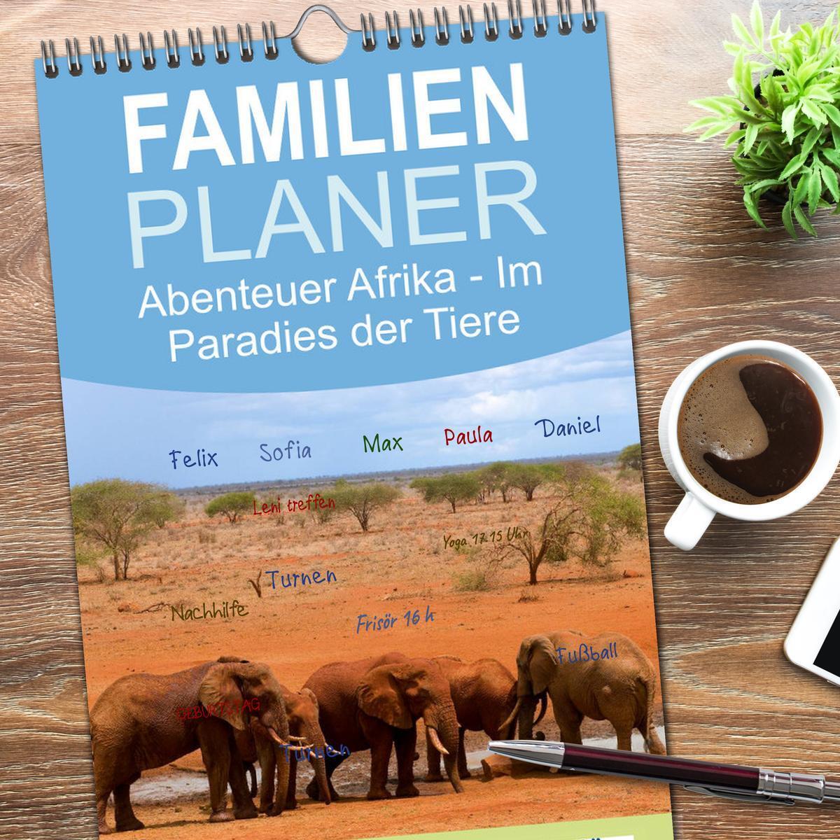 Bild: 9783457117910 | Familienplaner 2025 - Abenteuer Afrika - Im Paradies der Tiere mit...