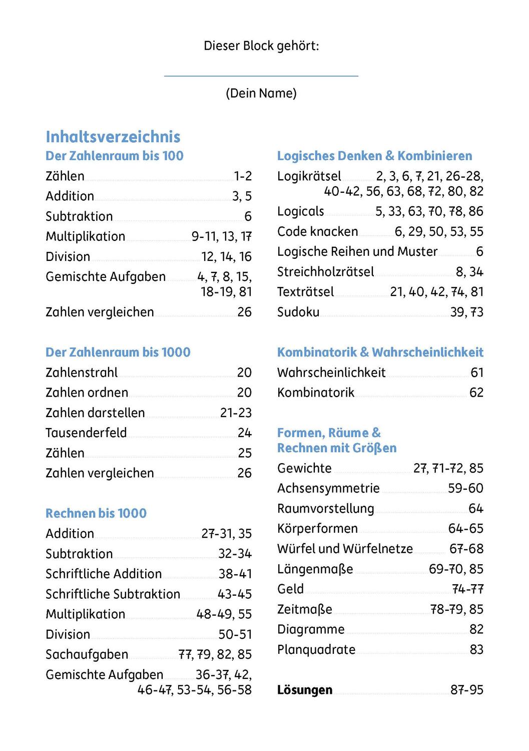 Bild: 9783881006934 | Mein Rätselblock Mathe 3. Klasse | Joshua Schulz | Taschenbuch | 96 S.