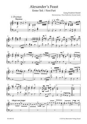 Bild: 9790006543373 | Alexanders Feast HWV 75, Revidierter Klavierauszug | Händel | Buch