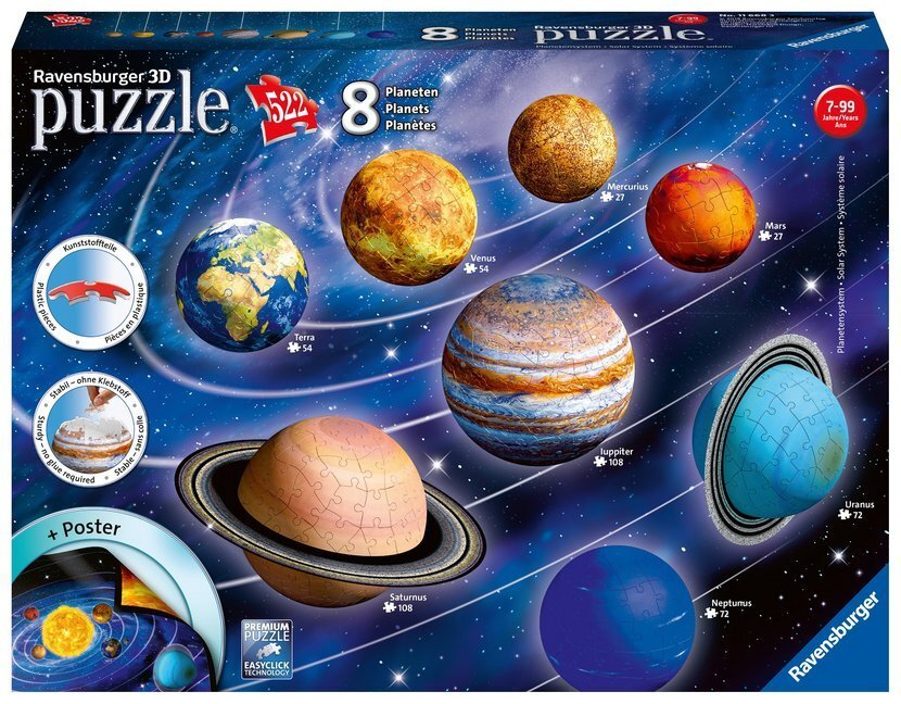 Cover: 4005556116683 | Ravensburger 3D Puzzle Planetensystem 11668 - Planeten als 3D...