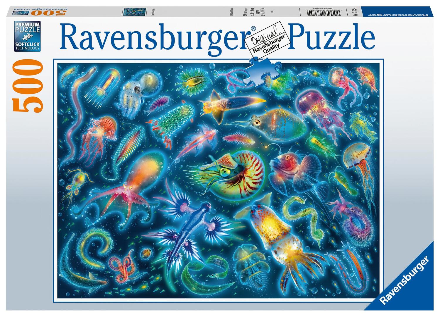 Cover: 4005556173754 | Ravensburger Puzzle 17375 Farbenfrohe Quallen - 500 Teile Puzzle...