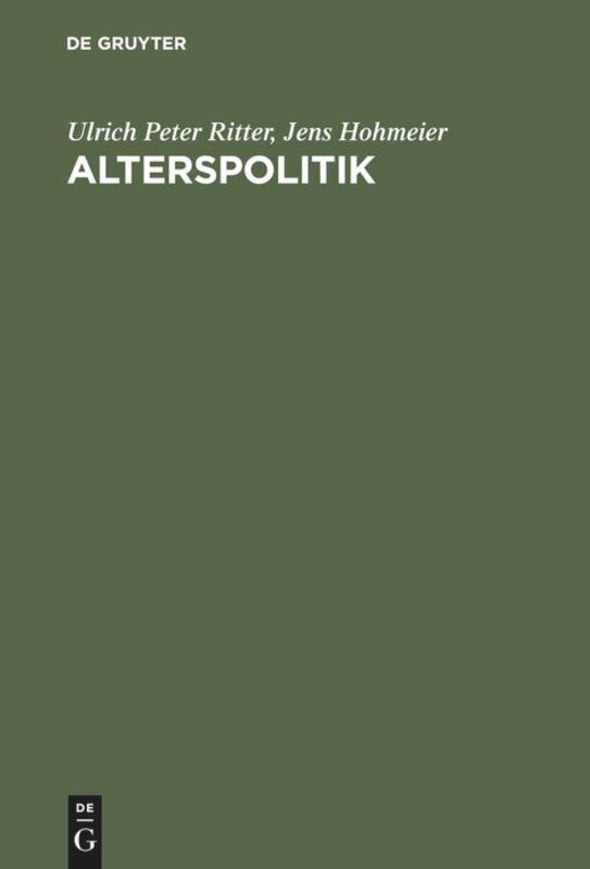 Cover: 9783486243055 | Alterspolitik | Eine sozio-ökonomische Perspektive | Ritter (u. a.)