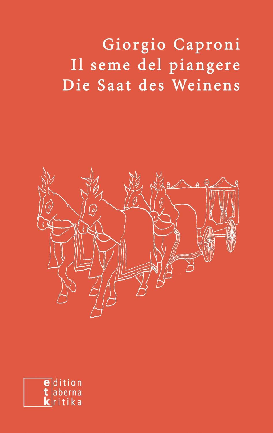 Cover: 9783905846409 | Il seme del piangere / Die Saat des Weinens | Gedichte | Caproni